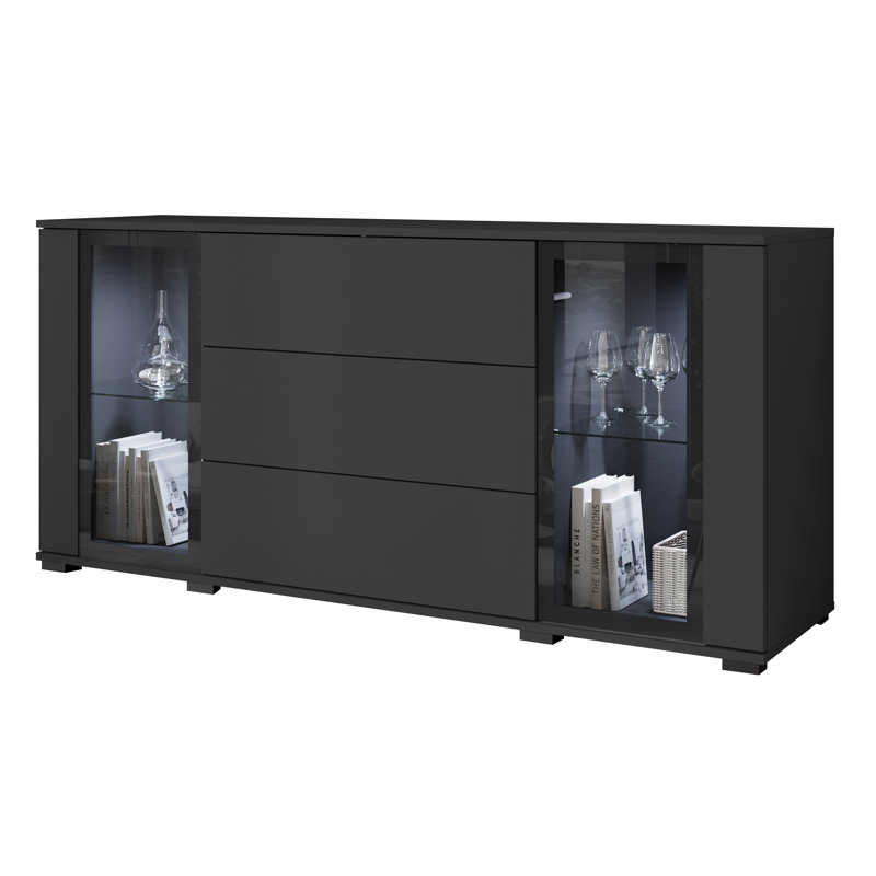 Demicah Laminate 3 - Drawer Rectangle Accent Chest, Black