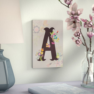 « floral alphabet series »-impression sur toile tendue