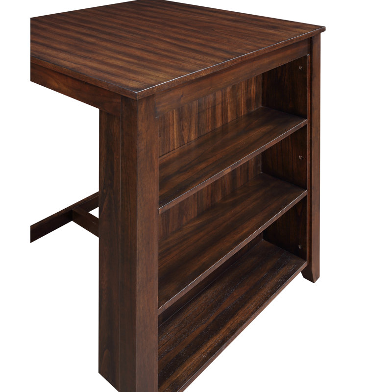 Ziemer 2 - Person Solid Wood Top Four Leg Dining Set, Cherry Brown