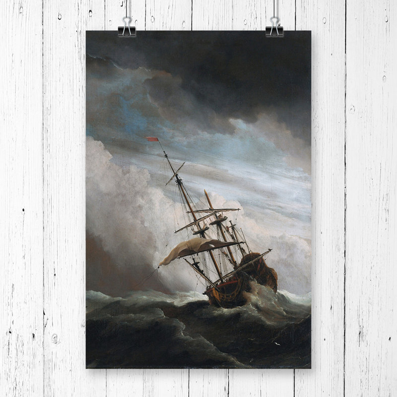 Willem Van de Velde the Younger Raging Storm Ship - Frameless Print, 59.4 x 42cm