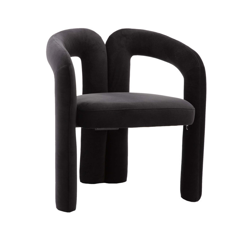 Ensemble de 2 fauteuils d'appoint / de salle à manger / de barils en tissu de velours de conception contemporaine (velours)