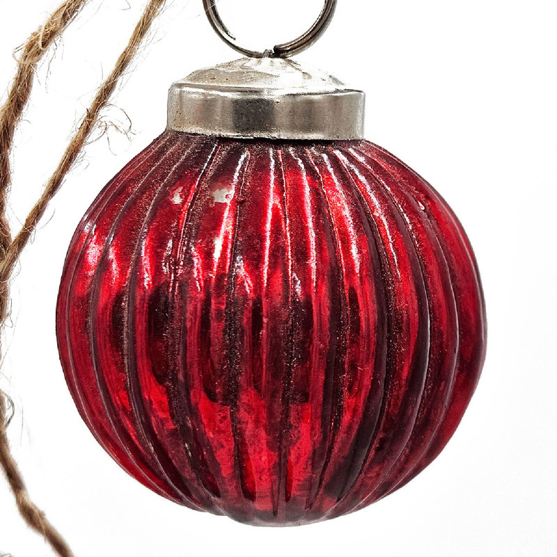 4' Red Glass Beaded Garland Set with Jute String