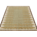 Scandinavian Hand Knotted Wool Geometric Area Rug