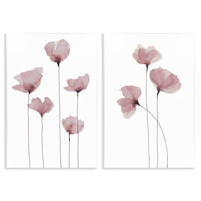 Ensemble de 2 plaques murales "Coquelicots debout" par Krinlox