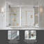 Armoire à pharmacie encastrée ou murale en aluminium de 91,4 cm (L) x 76,2 cm (H) avec étagères en verre ajustables, pour salle de bain.-1422742225