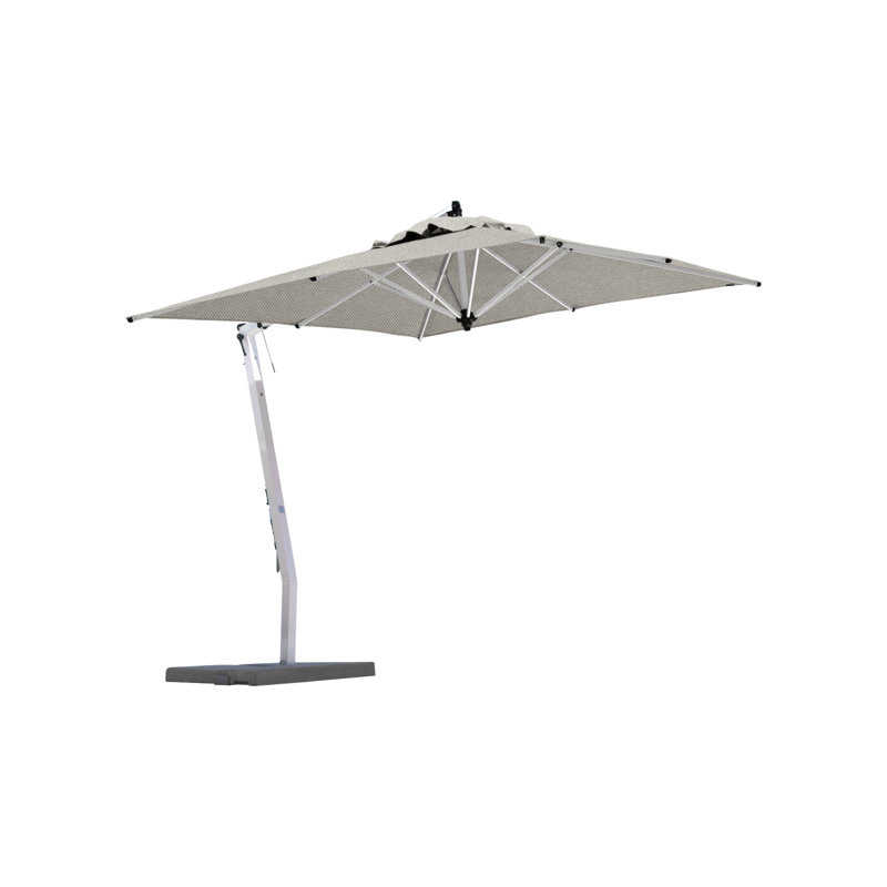Picollo 10' Square Cantilever Umbrella, Paver Frame, Silver Gray