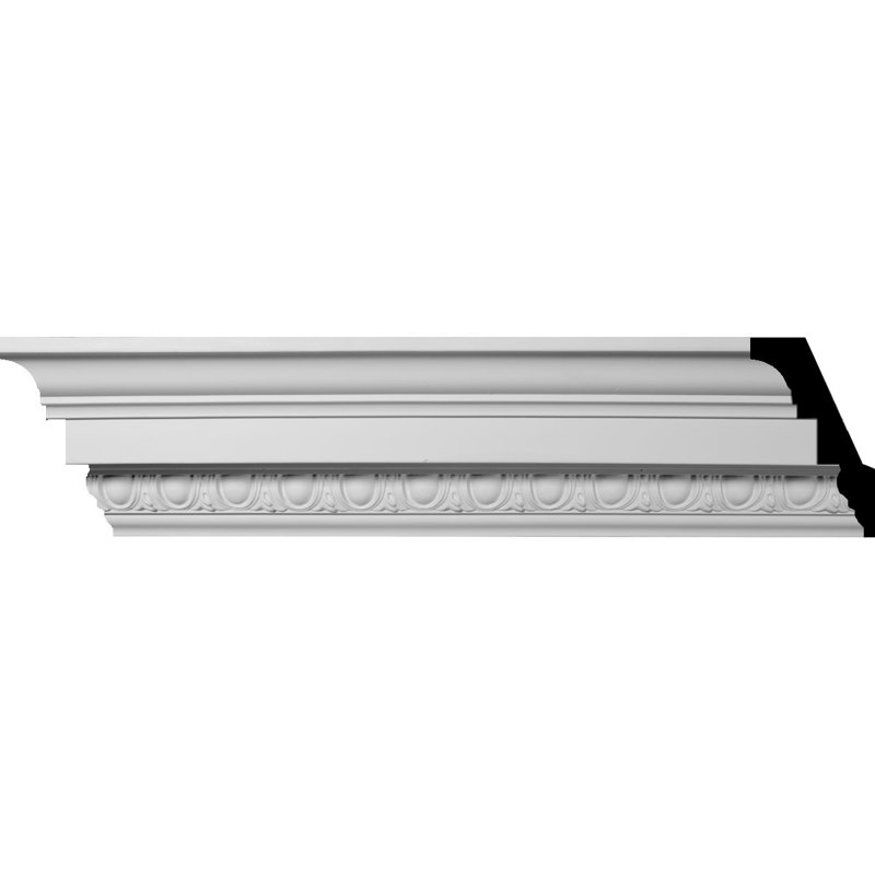 Primed Architectural Egg and Dart Crown Moulding 7.88 Feet