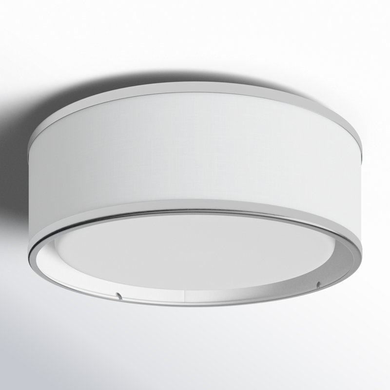 Jessalyn LED Flush Mount, 5.5" H x 16" W x 16" D, White Linen