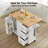 Culinary Rolling Kitchen Island with Rubberwood Countertop & Ample Storage-123751509