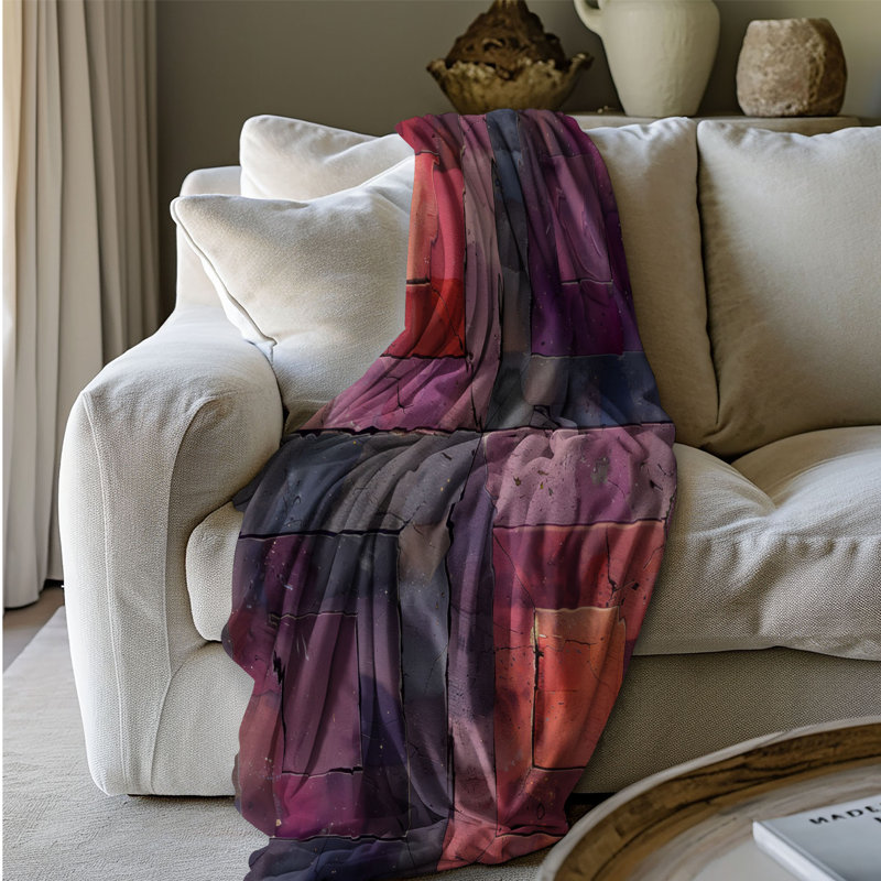 Mauve vieilli - couverture en sherpa de qualité supérieure 1 pièce, Lit simple