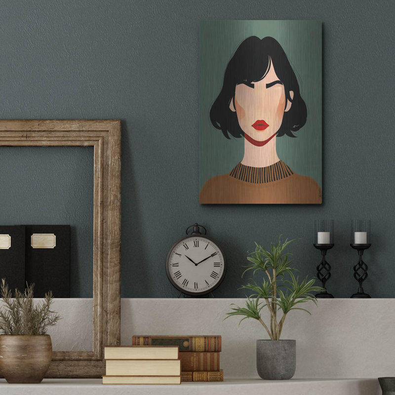 Art mural en métal «Face Anonyme 1» par Momart, Winston Porter, H 16 po x l 12 po