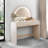Makeup Vanity Table With Touch Screen Lighted Mirror, Dressing Table With A Drawer And Curved Edges