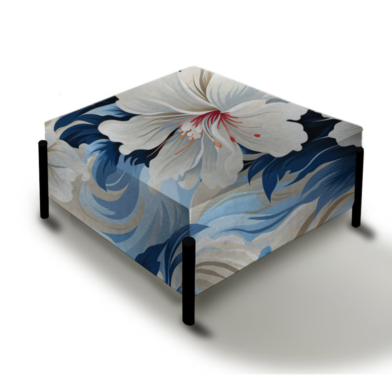 Seaside Reflections Tropical Pattern - Tropical Large Square Ottoman