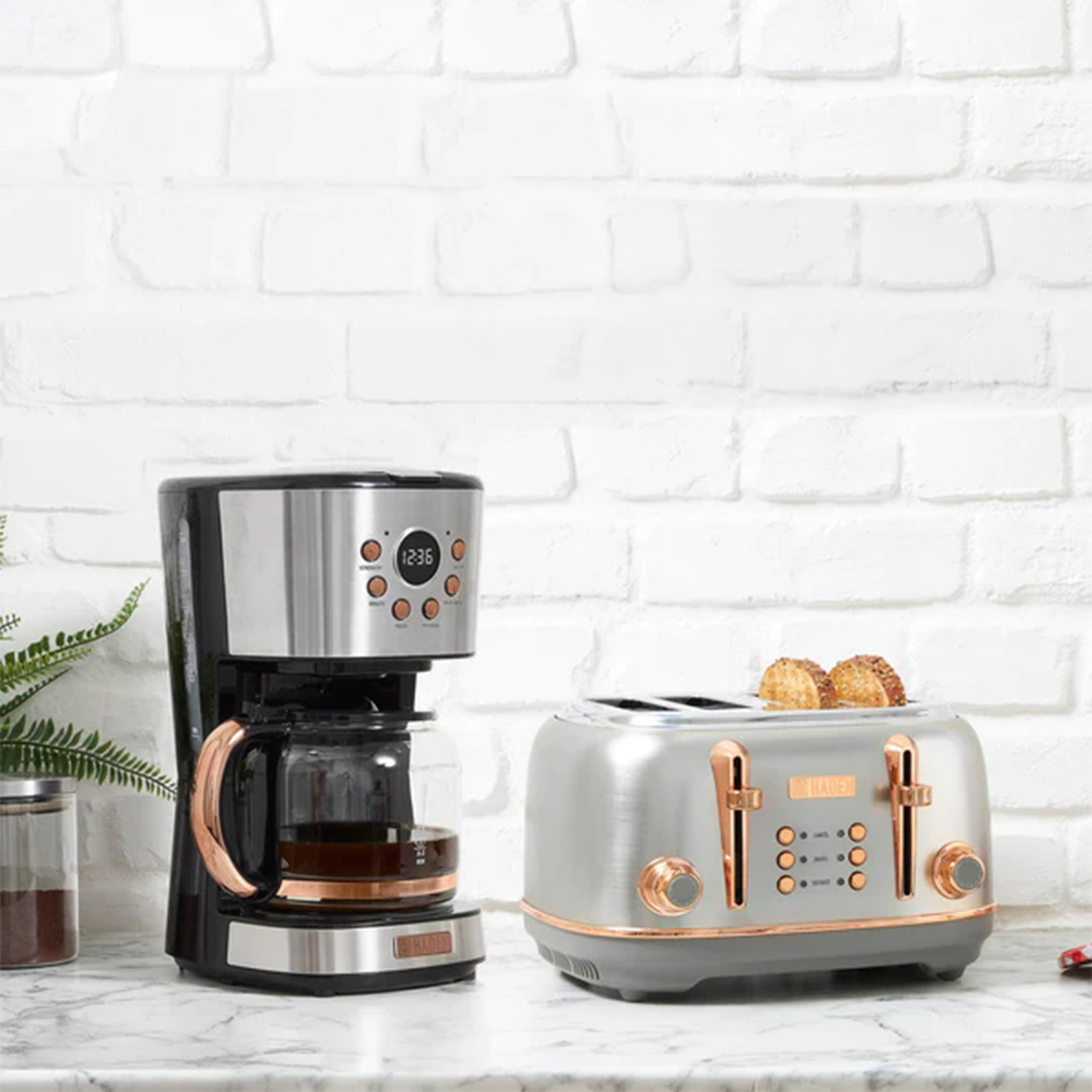 Haden Heritage 12-Cup Programmable Coffee Maker, Stainess Steel