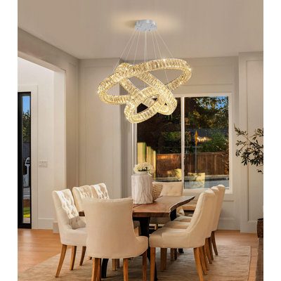 3 - Light Dimmable Led Crystal Chandelier