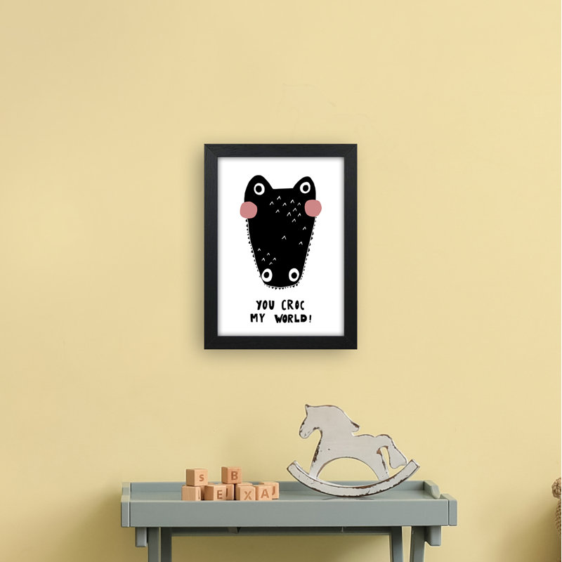 Croc by Miniofmine - Print, 34cm H x 25cm W x 3cm D, Brown Framed