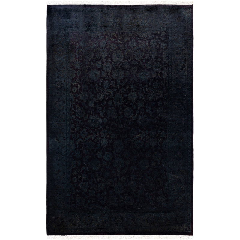 Overdyed One-of-a-Kind Rectangle 4'1" X 6'5" Hand Knotted Area Rug