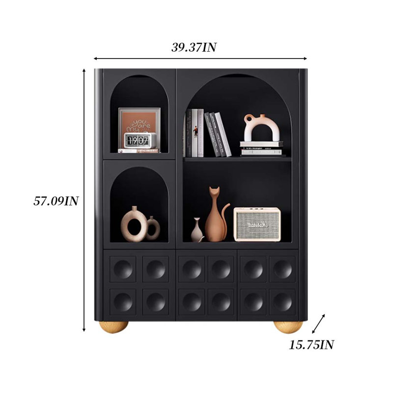 Black Creative Display Cabinet Bookcase
