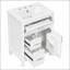 Meuble-lavabo compact de 24 pouces avec lavabo en céramique, structure en bois massif, armoire en panneau de fibres à densité moyenne et plusieurs options de rangement pour les petits espaces