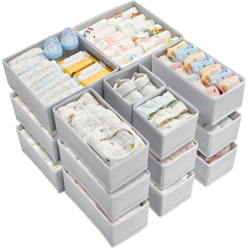 Paquet de 18, organisateur de vêtements pour bébé, organisateur de tiroir pour vêtements de bébé