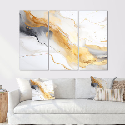 Agate Art, or, blanc, gris, ensemble de reproductions d'art mural en marbre