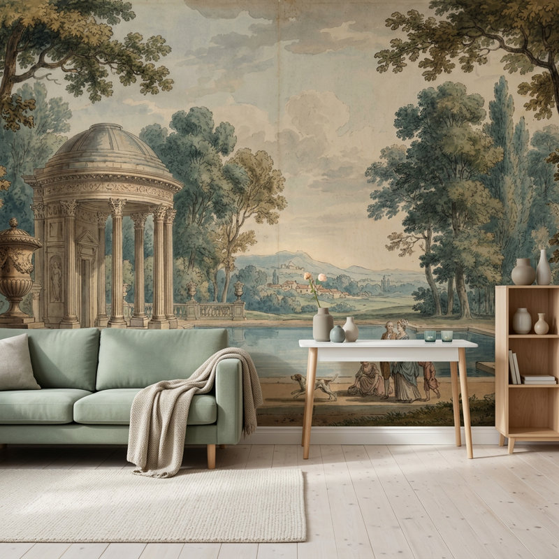 Décoration néo-classique de style néo-classique Pavillon de jardin, 200 po x 120 po, Peler et coller