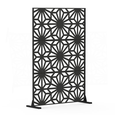 Écrans et panneaux d'intimité en métal avec écran d'intimité intérieur autoportant et extérieur, écran d'intimité décoratif pour balcon, jardin, forme de tournesol