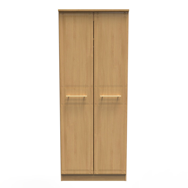 Fully Assembled 2 Door Wardrobe, Modern Oak
