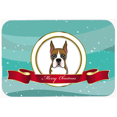 Planche à découper en verre de noël boxer merry caroline