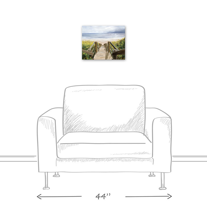 Bord de mer sur une impression sur toile, H 11 po x l 14 po x P 1,25 po