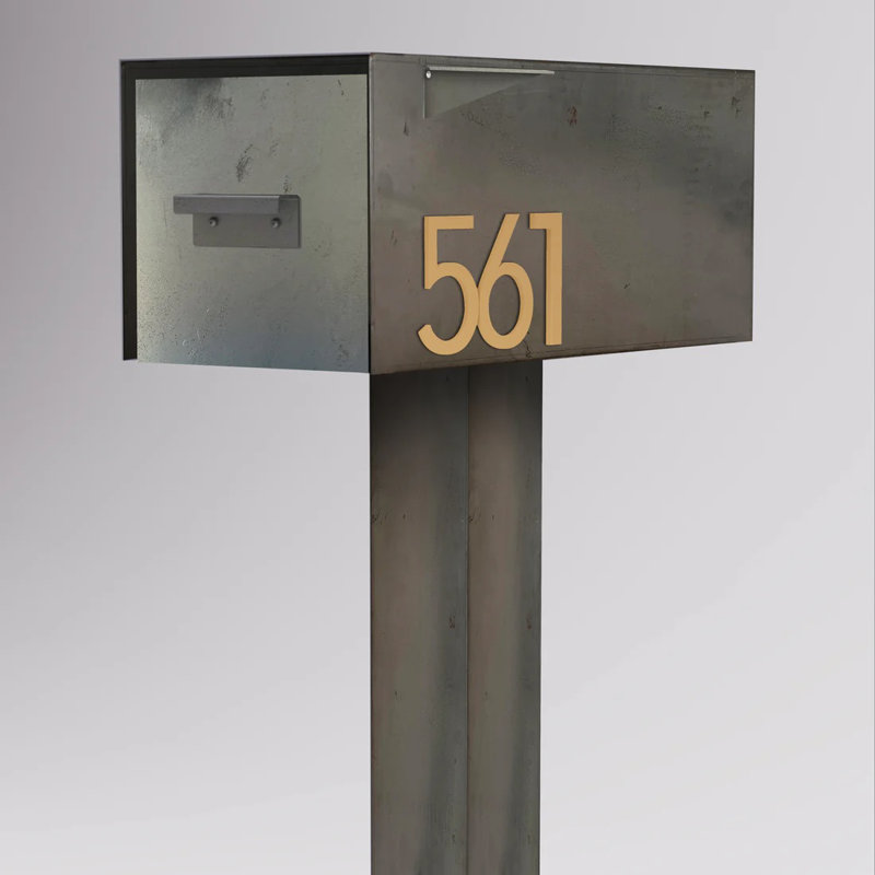 Boîte aux lettres Malone (acier Corten), Doré