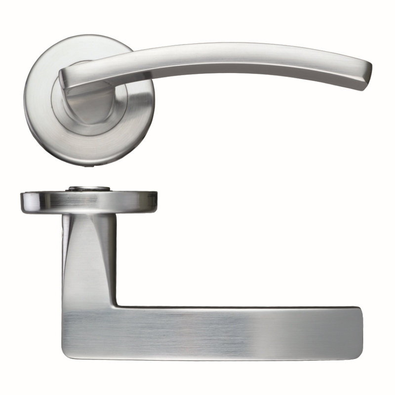 Toledo Latch Door Handle, Satin Chrome