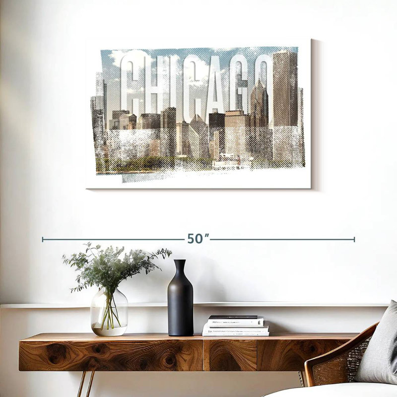 Silhouette d'horizon de Sirecc Chicago, H 24 po x l 36 po