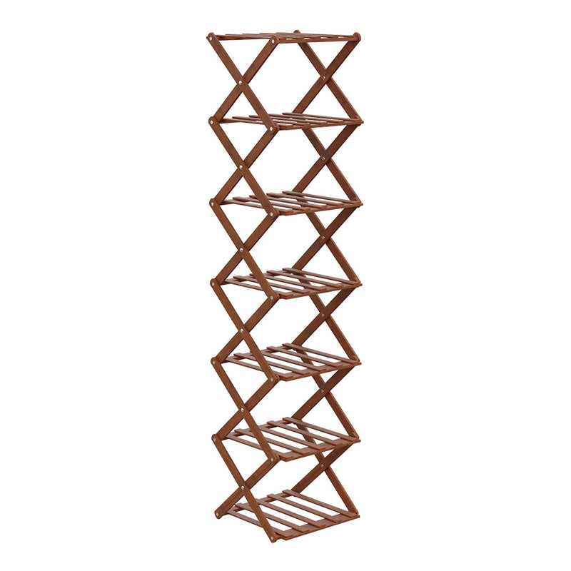 Stackable Shoe Rack, 105cm H x 26cm W x 26cm D, Dark Brown