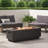Modern Rectangular Propane Fire Pit with 50,000 BTU Output and Iron Construction