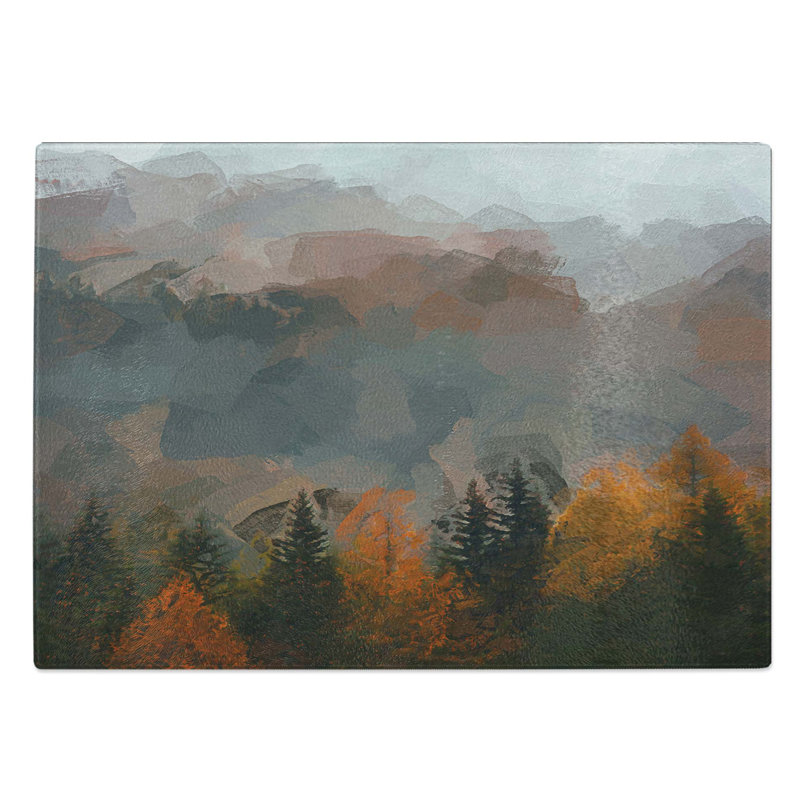 Glass Misty Forest in The Autumn in Abstract Chopping Board, 28.5 cm W x 20 cm L