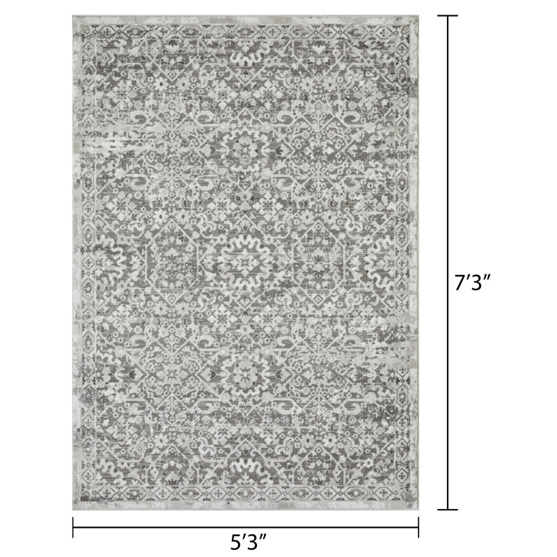 Ragheb Washable Oriental Indoor Rug, Rectangle 5'3" x 7'3"