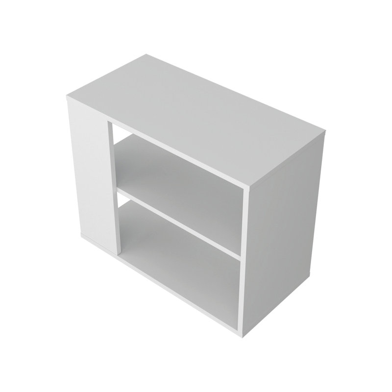 Table d'appoint en mélamine avec rangement ouvert Rio Verde, Blanc