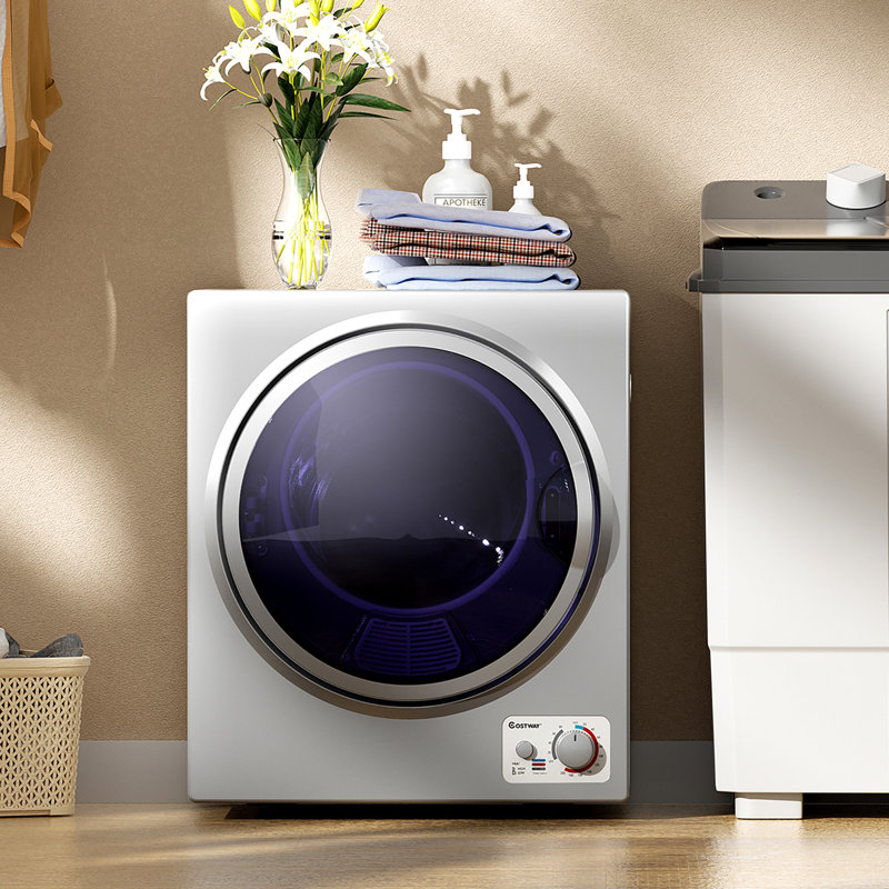 Costway 1.5 Cubic Feet cu. ft. Portable Dryer, Silver