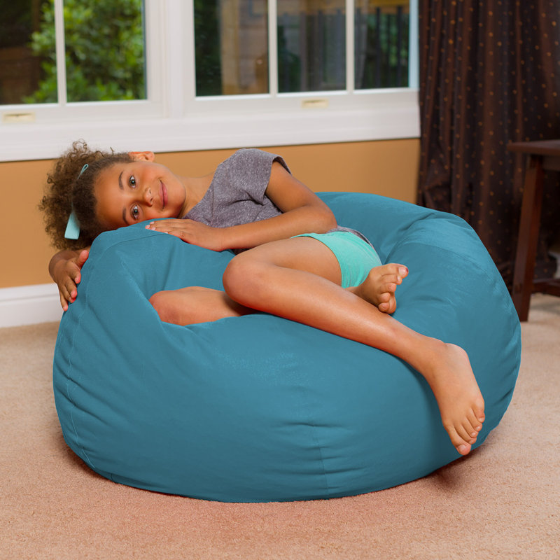 Bean Bag Chair for Kids, Teens, and Adults - Filled with Soft Beads, Includes Removable and Machine Washable Cover - Multiple Colors, Sizes and Fabrics including Soft Nylon & Canvas with Patterns
