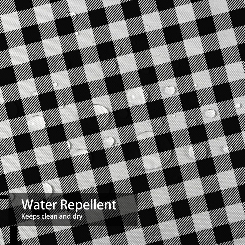Black White Lumberjack Plaid Celtic Shower Curtain with 12 Hooks, L 72 po x l 72 po