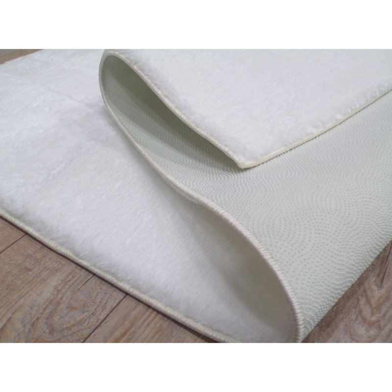 Soft & Durable Area Rug, 3.9 x 5.9 ft, White | 100% Polyester, 0.8 in Pile Height | Non-Slip Plush Underside, Antibacterial, Anti-Allergenic, Machine Washable | Perfect for Living Room & Bedroom Decor