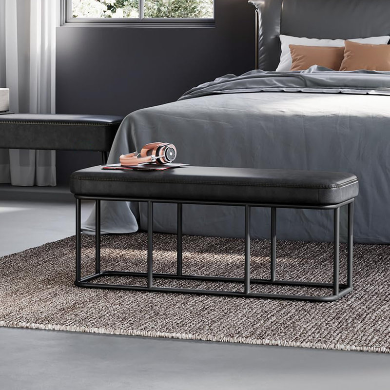 Tarita Upholstered Bench, Black