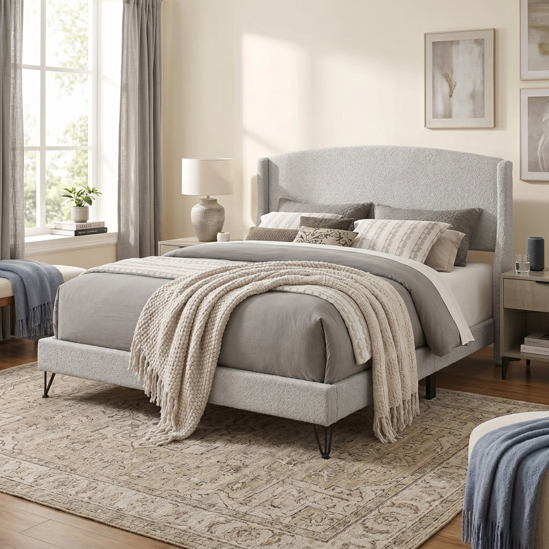 Appolinaire Upholstered Wingback Bed, Full / Double