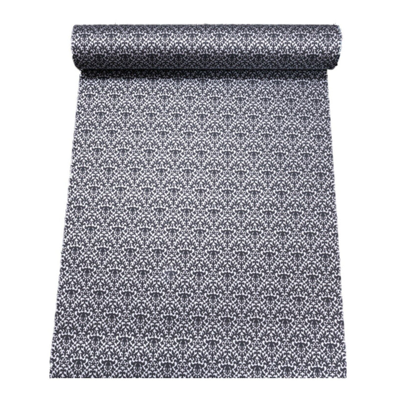 P&S Luxury Damask Wallpaper Black Glitter Textured Vinyl Heavy Duty 1348320