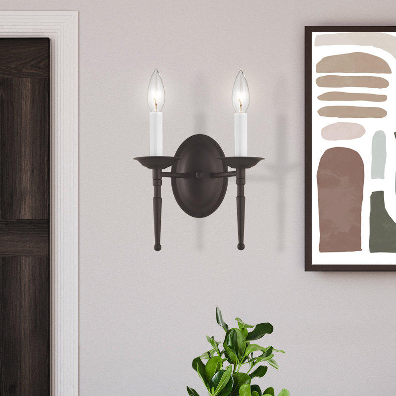 Benedetto Candle Wall Light, Bronze