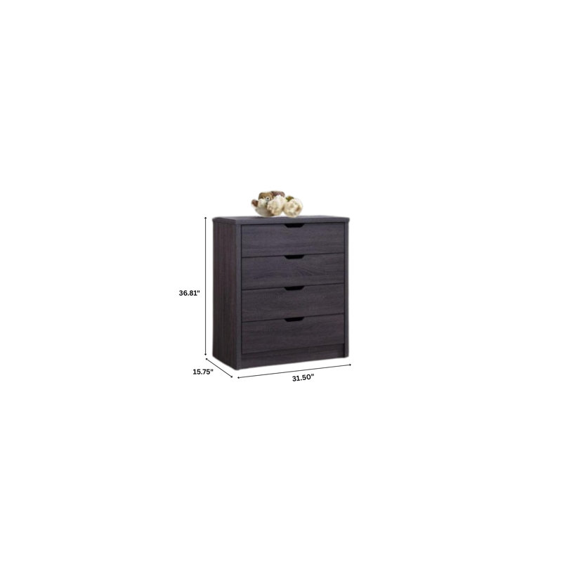 Commode 4 tiroirs au fini chêne Tallisa