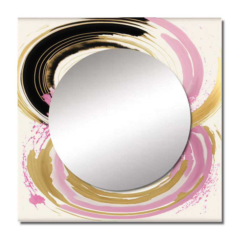 Ismar - art de miroir mural de salon moderne carré, 23 po x 23 po