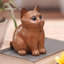 Novica Handmade Cozy Cat Wood Figurine