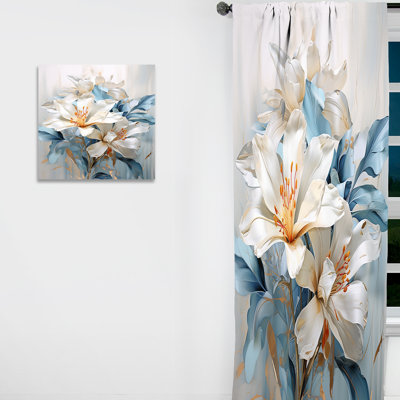 Toller Rhododendron Simplicity Bouquet Florals IV - Traditional Velvet Curtain - Room Darkening - 1 panel
